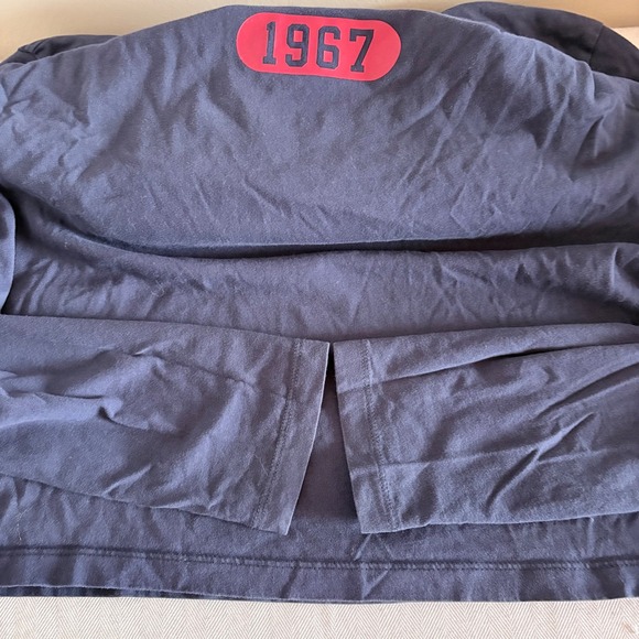 Polo Ralph Lauren Mens Long Sleeve Hoodie T Shirt Navy Blue Red Logo 1967 Small - Picture 13 of 15